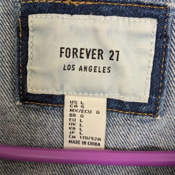 forever 21 y2k denim jacket Large - Picture 3 of 4